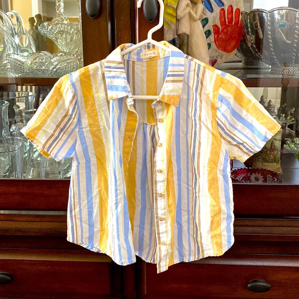 Sky & Sparrow cover up or a plain cropped flannel